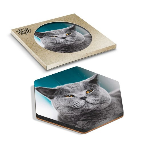 Hexagon coaster grey - x,