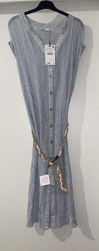 Zara blue white cotton - zara,