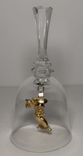 Vintage Minnie Mouse Clear Glass Bell with Minnie Mouse Clacker