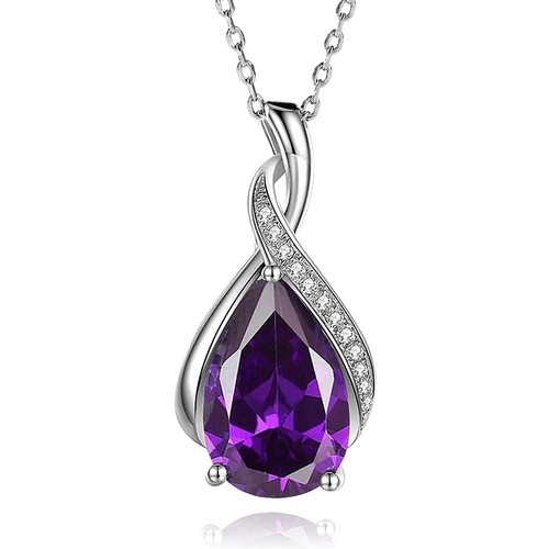 Crystal amethyst pendant chain - amethyst,