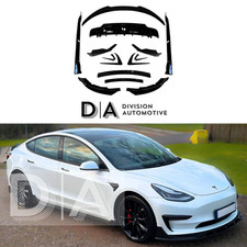 GLOSS BLACK BODY KIT AERO LIP FOR TESLA MODEL 3 SPLITTER SIDE SKIRTS DIFFUSER UK