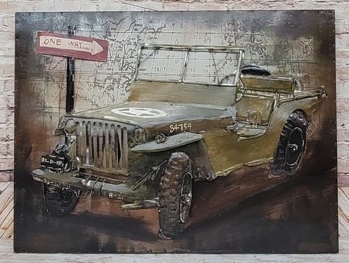Metal wall art jeep - wall, –