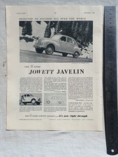Jowett Javelin Original Advertisement Removed from a Magazine