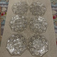 Chance GLASS OCTAGONAL PLATE  BRITANIA 1949 vintage  6.5 inches 