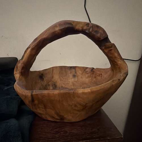 Natural hand carved teak - natural, hand-carved