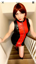 THE FEDERATION RUBBER LATEX ZIP DRESS BRAND NEW CROSS DRESS TV