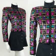 VTG 70s 80S BLACK PURPLE PINK