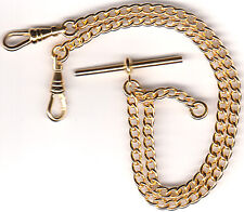 Rolled Gold Solid Pocket Watch Double Albert Chain Close Curb Fob - FA43