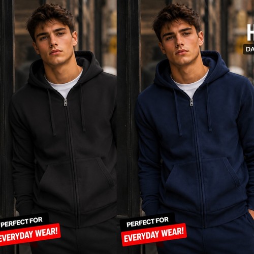 Mens plain fleece zip - mens, top