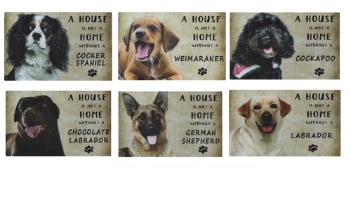 Vintage metal dog sign plaque - vintage,