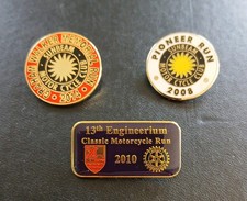3 x Motorcycle Run Enamel