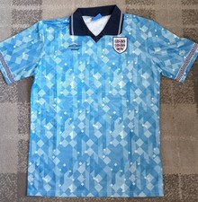 1990 england blue 3rd shirt - blue,