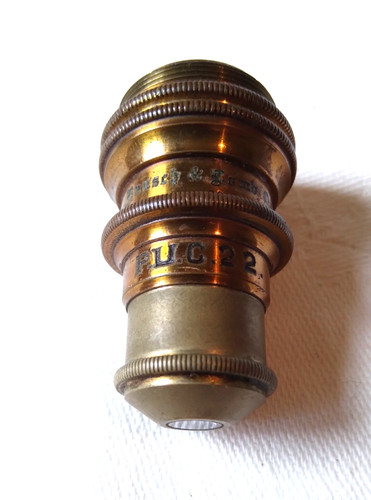 Antique brass microscope - antique,