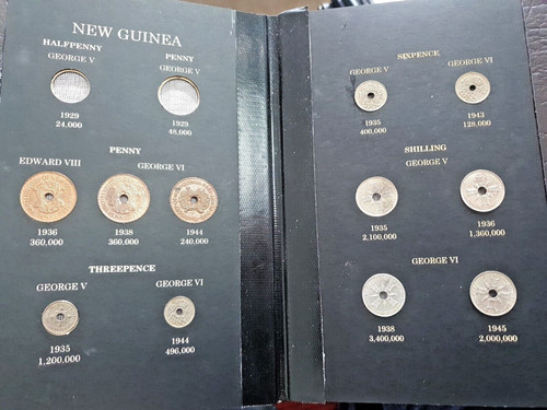 New guinea coin set - guinea, 1935-1945