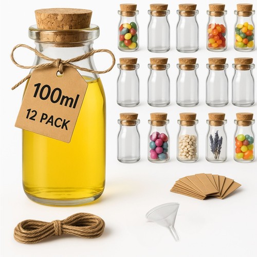 Glass jars with cork lids - glass,