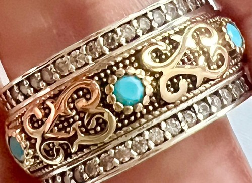 Genuine turquoise solid - turquoise, 14k