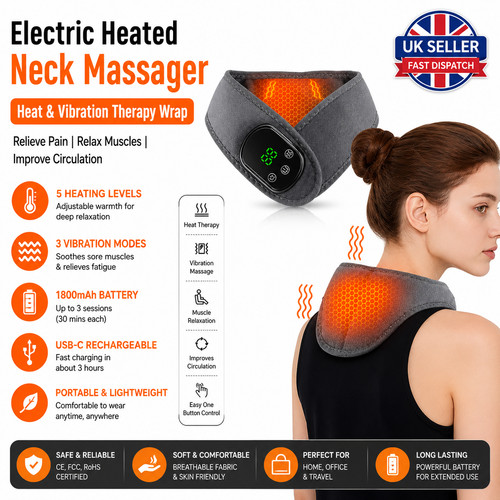 Electric heated neck massager - electric,