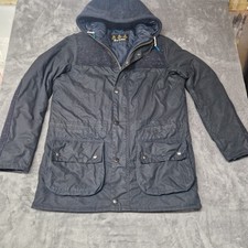 Barbour Durham Moon Tweed Wax Waterproof Country Rain Hooded Jacket Coat Medium 