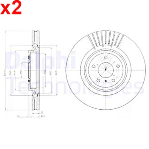 Brake disc delphi fits - 2x,