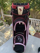 Ping Faith Golf Cart Bag 14 Way Divider Ladies Black/Pink w/ Rain Cover