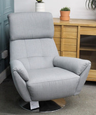 PARKER KNOLL DESIGN 1703 SWIVEL CHAIR IN HERRINGBONE SLATE FABRIC