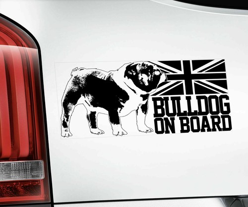 Bulldog car sticker dog on - bulldog,