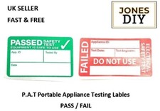 PAT TEST PORTABLE APPLIANCE TESTING LABELS STICKERS SELF ADHESIVE PASS FAILED