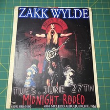 Zakk Wylde Guitarist midnight Rodeo Promo Flyer SIGNED Albuquerque NM 2000