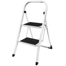SALE 2 Step Ladder Anti-Slip Mat Tread Folding Stool Iron Frame Damaged Return