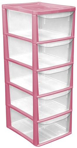 Large pink drawer plastic - pink,
