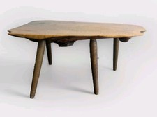 Vintage Mid Century Brutalist Live Edge Tree Trunk Side Coffee Table, Poland