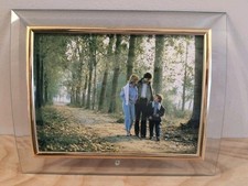 Curved Glass Photo Frame  6X8 Bevelled Glass Brass Framed New Boxed 