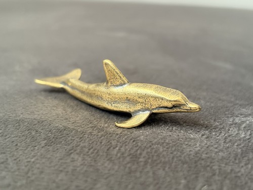 Solid brass dolphin figurine - solid,