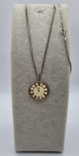 Enamel clock pendant - on, a
