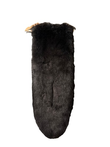 Zara black faux fur stole - black,