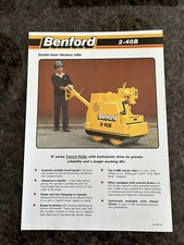 Benford 2-40B Road Roller Leaflet.. Classic Construction Digger Breaker