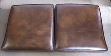Chesterfield Antique Tan Leather 2 Seater Sofa Replacement Cushions x 2
