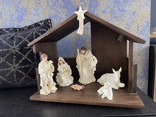 Belleek Irish Christmas Collection Nativity Manger Scene Incomplete VGC