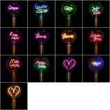LED Neon Text Bulb 4W E27 Upright Dream Pride Man Cave Game Zone Love Kiss Me