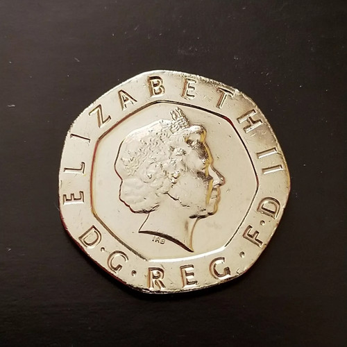 Undated 20p coin - 20p, signed