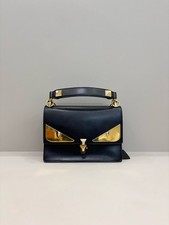 Fendi Kan I Leather Bag Black & Glod Leather HandBag