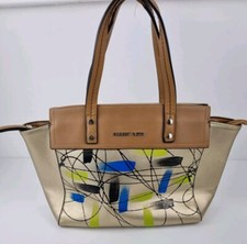 Robert Pietri Gold Abstract Patterned Handbag Bag