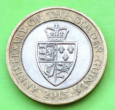 2013 RARE £2 Pounds  Anniversary of the Golden Guinea Coin ERROR  Upside Down