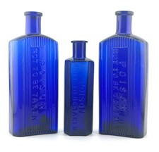 3x Antique "Poison not to be