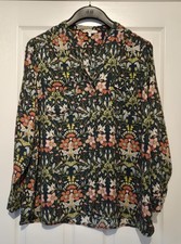 NEXT WOMENS BLOUSE LS GREEN