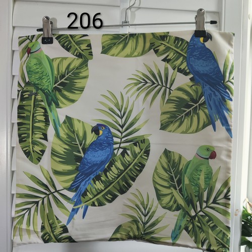 Blue parrots tropical theme
