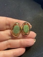 cufflinks vintage Jade in Gold