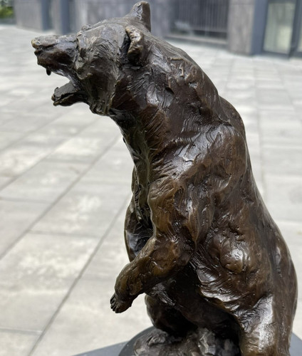Bear bronze statue animal - statue,