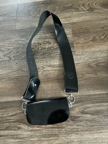 Black patent leather - patent, cross