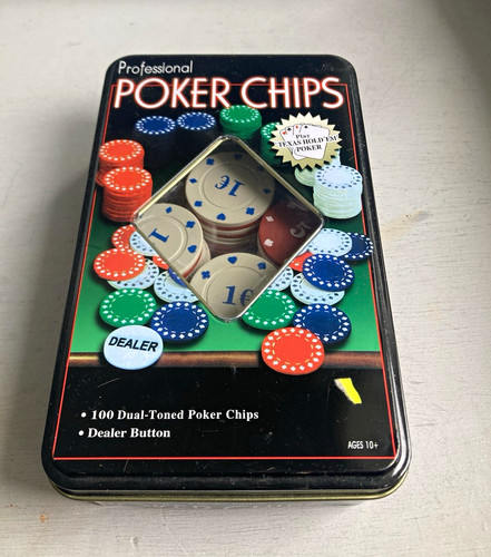 Professional poker chips - professional, tin